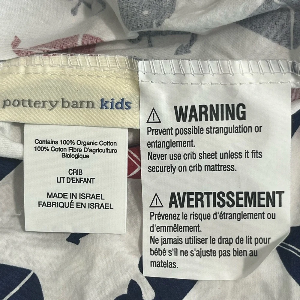 PB Kids Hamptons Whale Fitted Crib Sheets (2) Organic Cotton Nautical